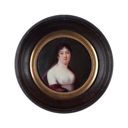 Miniatura con ritratto femminile, Francia prima metà XIX secolo