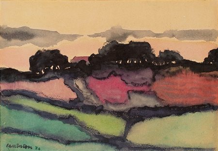 Domenico Cantatore “Paesaggio” 1974