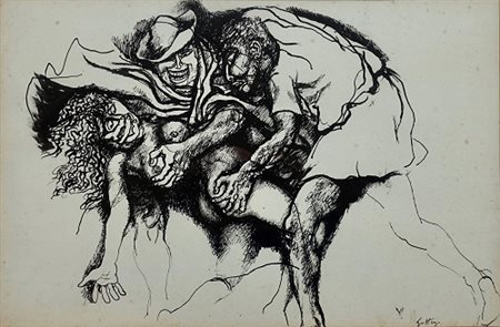 Renato Guttuso “Nerone nella Suburra” anni 80’