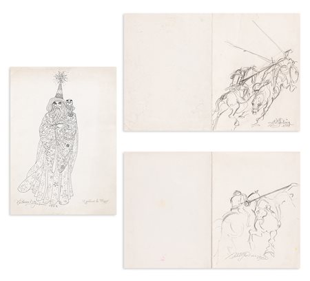 ANTONIO D'AGOSTINI - Lotto unico composto da 3 tecniche miste