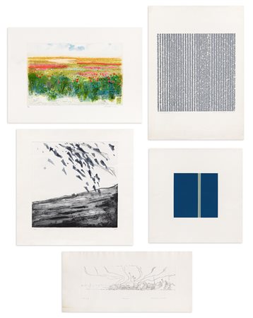 AUTORI VARI (VILLANI, ANONIMO, PARISI E AZZINARI) - Lotto unico composto da 5 opere grafiche