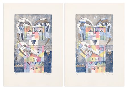 IBRAHIM KODRA (1918-2006) - Lotto unico composto da 2 opere grafiche