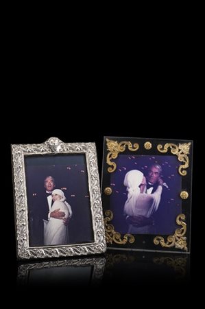 Lotto composto da due fotografie di Valentina Cortese con Gregory Peck. Una in