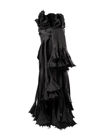 MAURIZIO GALANTE
Abito da sera a tunica in tripla organza di seta color nero co