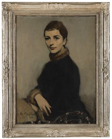 Viktor Oreshnikov "Ritratto di Valentina Cortese" 1956. Olio su tela (cm 79x60)