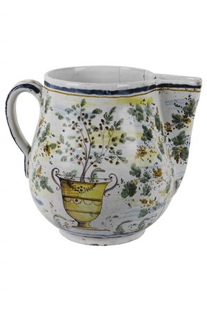 Caraffa in maiolica con kantaros
URBANIA, Giuseppe Bartolucci sec. XVIII, terzo quarto.
