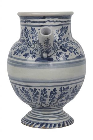 Vaso da farmacia con OL.ROSAT.COMPL
PESARO, Fabbrica Giuseppe Bartolucci, 1757-1762.