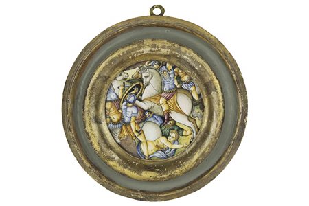 Parte di piatto, con “Battaglia”
URBINO, bottega di Guido da Merlino, 1542.