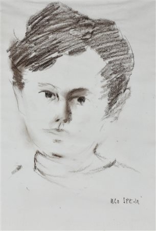 Ugo Spezi RITRATTO carboncino su carta Fabriano, cm 48x33 firma