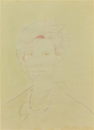 Ignoto FIGURA FEMMINILE lapis e pastello su carta, cm 39x28,5