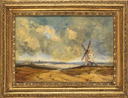 DAVID COX (Birmingham, 1783 - 1859): Mulini a vento 