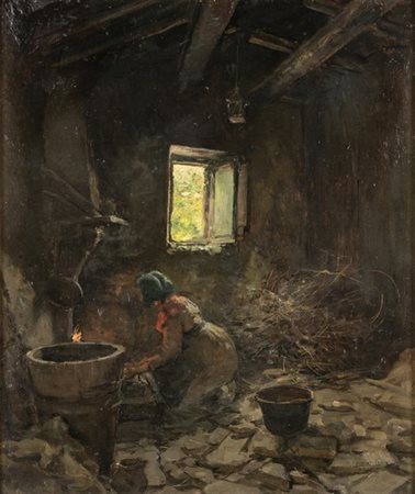 ALBERTO CAROSI (Roma, 1891 - 1967): Il Focolare, 1949