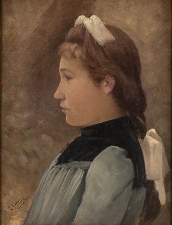 GIUSEPPE CAROSI (Roma, 1883 - 1965): Profilo di bambina, 1932