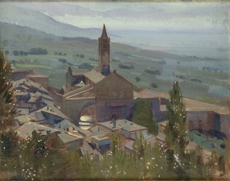 CARLO ALBERTO PETRUCCI (Roma, 1881 - 1963): Chiesa di Santa Chiara, Assisi