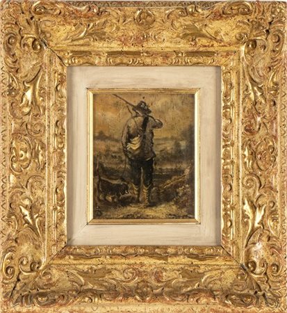 CHARLES-FRANÇOIS DAUBIGNY (Parigi 1817 - 1878): Cacciatore