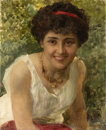 FEDERICO ANDREOTTI (ATTR.) (Firenze, 1847 - 1930): Ritratto femminile