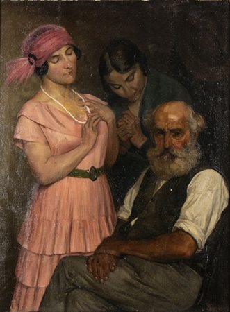 ANTONIO ZUMINO (Majano, 1864 - Roma, 1927): Interno familiare