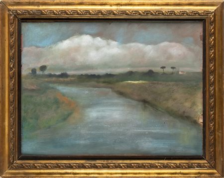 EDOARDO GIOJA (Roma, 1862 - Londra, 1937): Ansa del Tevere 