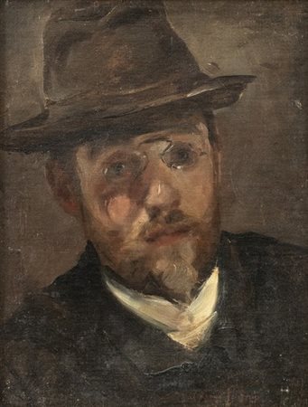 EMILIO SALA (Alcoy, 1850 - Madrid, 1910): Autoritratto