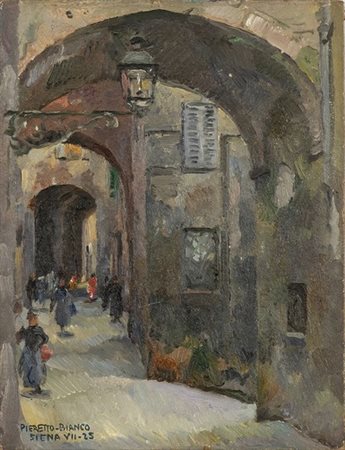 PIERETTO BIANCO (Trieste, 1875 - Bologna, 1937): Siena, Via dei Termini, 1925