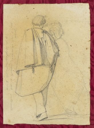 NINO COSTA (Roma, 1826 - Marina di Pisa, 1903): Bozzetto di scena di costume romano