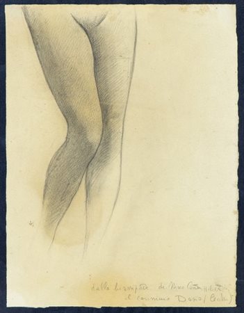NINO COSTA (Roma, 1826 - Marina di Pisa, 1903): Studio a matita per il quadro “Alla fonte”
