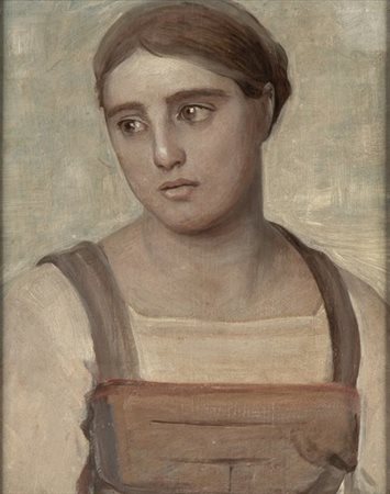 ATTR. NINO COSTA (Roma, 1826 - Marina di Pisa, 1903): Ritratto femminile, 1850 ca.