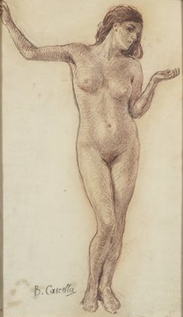 BASILIO CASCELLA (Pescara, 1860 - Roma, 1950): Studio preparatorio per la grande ceramica "La Bellezza" inserita nel ciclo delle fasi della vita realizzate per il Tettuccio di Montecatini Terme