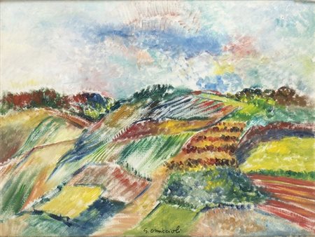 GIOVANNI OMICCIOLI (Roma, 1901-1975): Collina al mattino, 1960