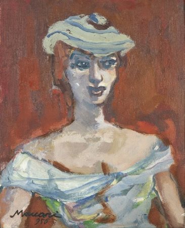 MINO MACCARI (Siena, 1898 - Roma, 1989): Volto di ragazza, 1950