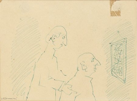 MINO MACCARI (Siena, 1898 - Roma, 1989): Dal barbiere