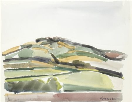 ARNOLDO CIARROCCHI (Civitanova Marche, 1916 - 2004): Paesaggio collinare