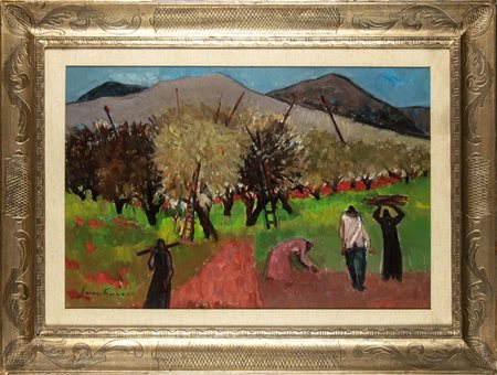 BEPPE GUZZI (Genova, 1902 - Roma, 1982): Contadini