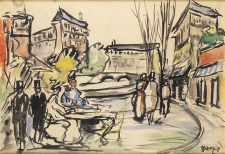 ACHILLE SDRUSCIA (Roma, 1910 - 1994): Lungo Senna