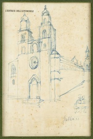 FRANCO GENTILINI (Faenza, 1909 - Roma, 1981): Chiesa, 1973