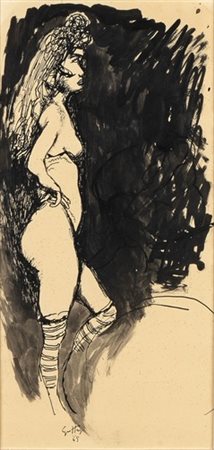 RENATO GUTTUSO (Bagheria, 1911 - Roma, 1987): Nudo femminile, 1965