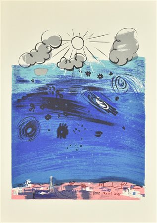 Raoul Dufy PLANETARIUM litografia su carta (d'apres), cm 48x33,5 firma in...