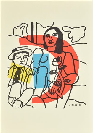 Fernand Leger FESTIVAL LYON-CHARBONNIERE litografia su carta (d'apres), cm...