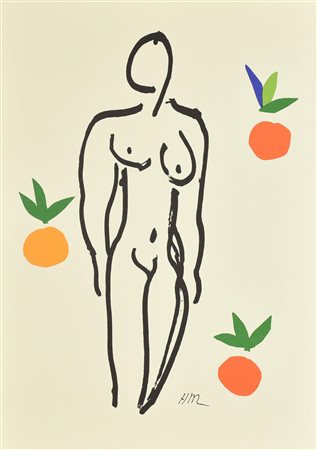 Henri Matisse NU AUX ORANGES litografia su carta (d'apres), cm 48x33,5 sigla...