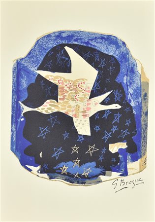 Georges Braque L'OISEAU DANS LE CIEL litografia su carta (d'apres), cm...