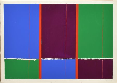 Ignoto COMPOSIZIONE serigrafia su carta, cm 49x69; es. 37/60 firma e data...