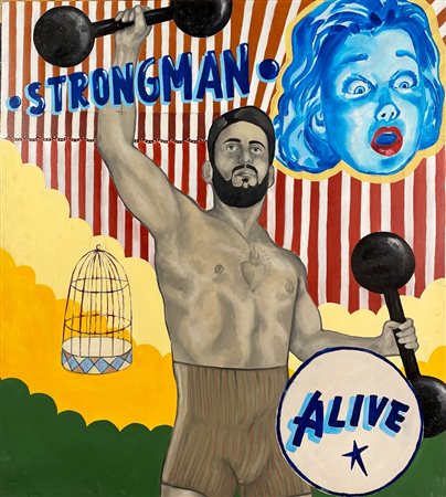 GURNARI MASSIMO Milano (Mi) 1981 Strongman 2008 Olio su tela 90,00x80,00x7,00...