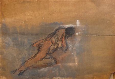 CAZZANIGA GIANCARLO Monza (Mb) 1930 Nudino Mista su cartoncino 35,00x50,00...