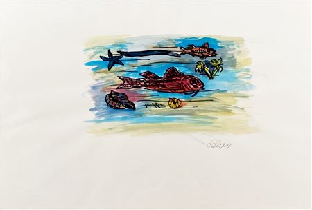 SALVO (MANGIONE) SALVATORE Leonforte (En) 1947 Carne crudele 2002 Acquarello...