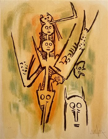 LAM WILFRED Sagua la Grande (Cuba) 1944 Ils tendent leurs muscles 1973...