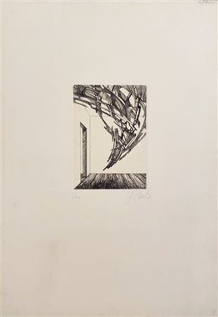 CLERICI FABRIZIO Milano (Mi) 1913 L'elicottero 1973 Incisione acquaforte a...