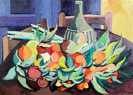 TERRUSO SAVERIO Monreale (Pa) 1939 Natura morta 1980 Olio su tela 50,00x70,00...