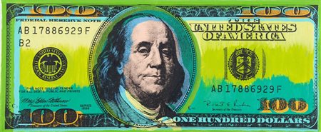 Steve Kaufman detto SAK (New York 1960 - Vail 2010), “New One Hundred Dollar Bill”, 1998.