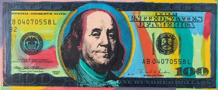 Steve Kaufman detto SAK (New York 1960 - Vail 2010), “New One Hundred Dollar Bill”, 1998.
