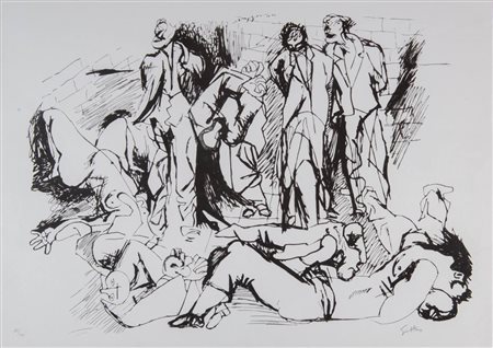 Renato Guttuso (Bagheria 1911 - Roma 1987), “Fucilazione”.